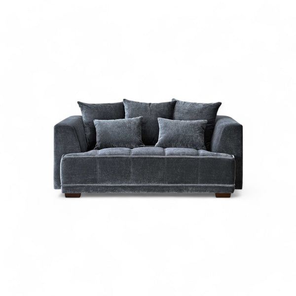 Aluxo Gramercy 2-Seater Sofa in Steel Velvet