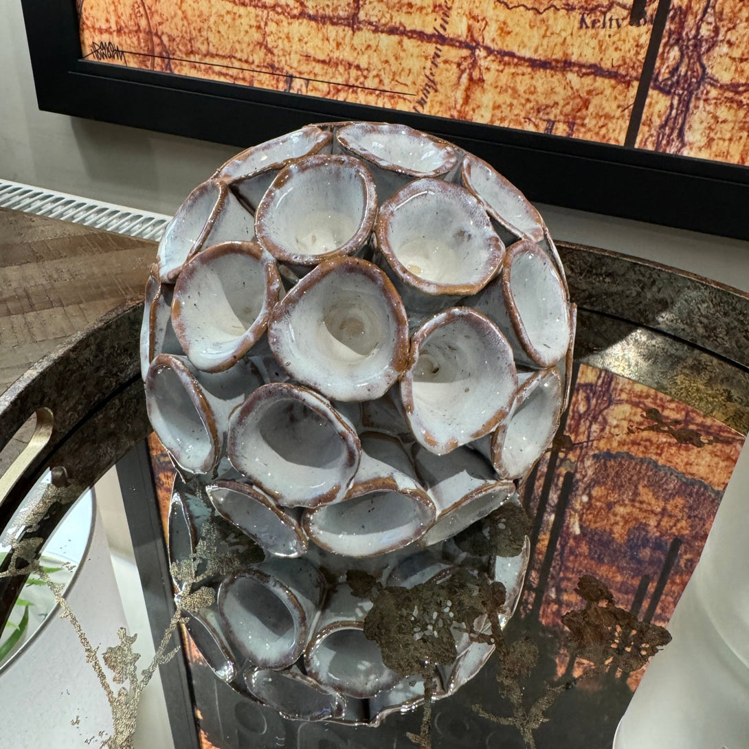 Aged White Ceramic Ornament