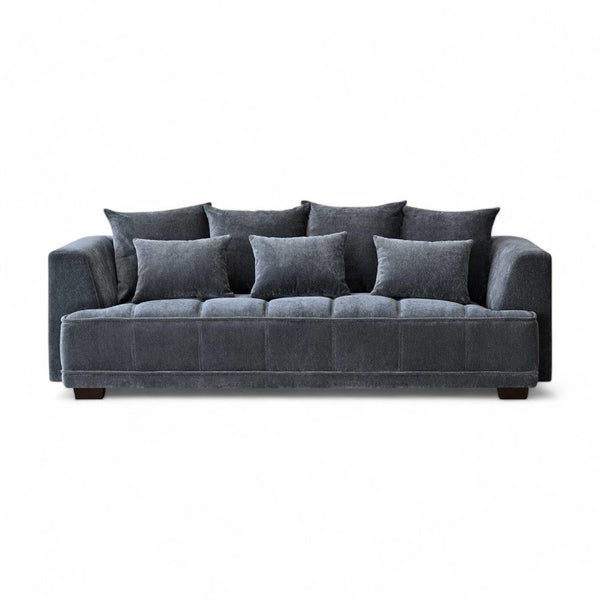 Aluxo Gramercy 3 - Seater Sofa in Steel Velvet