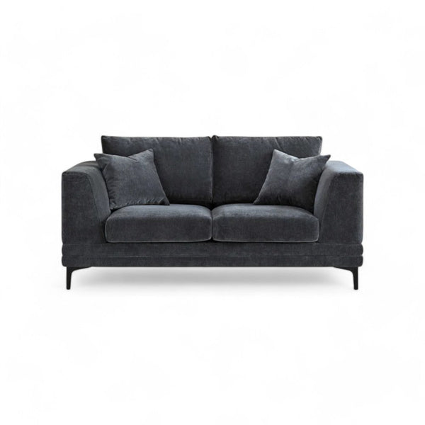 Aluxo Lenox 2 - Seater Sofa in Steel Velvet