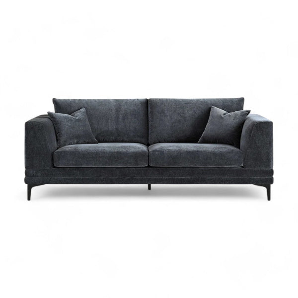 Aluxo Lenox 3 - Seater Sofa in Steel Velvet