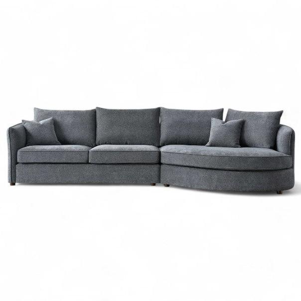 Aluxo Rubin Corner Chaise in Charcoal Boucle