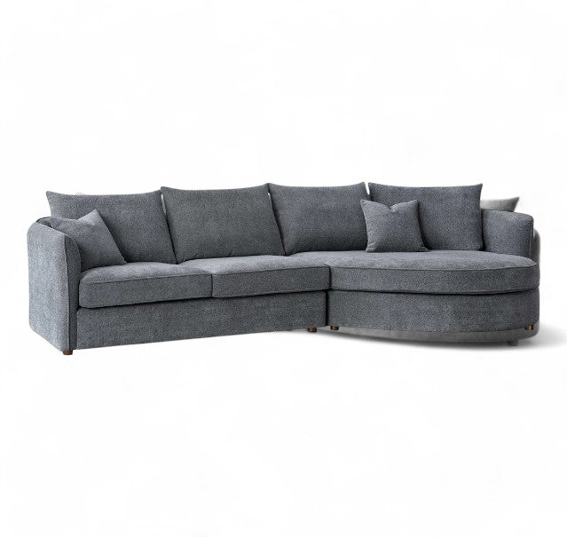 Aluxo Rubin Corner Chaise in Charcoal Boucle