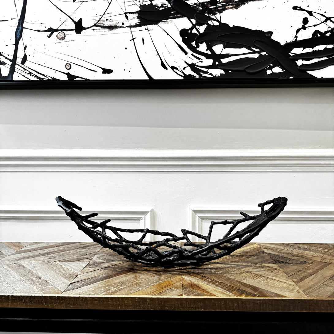Black Metal Twig Bowl