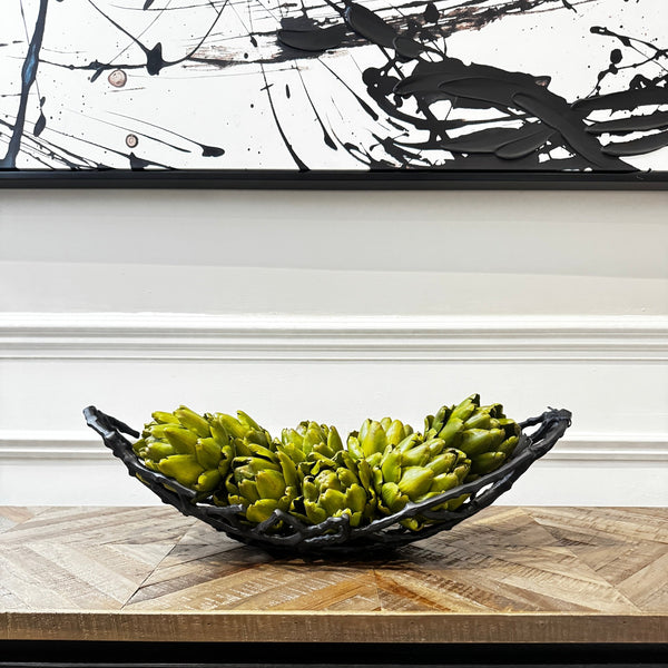Black Metal Twig Bowl