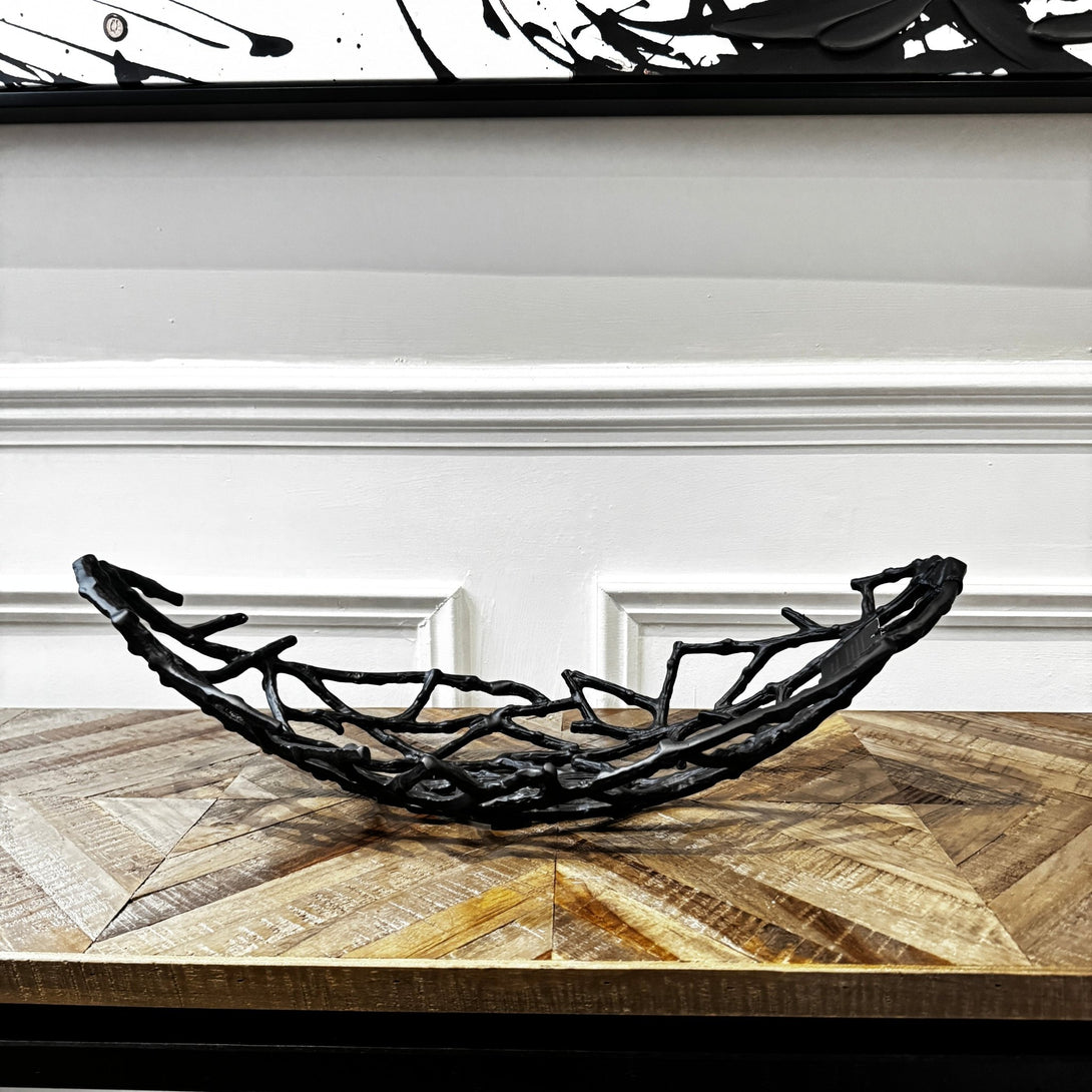 Black Metal Twig Bowl