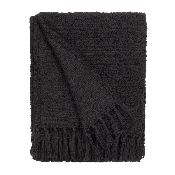 Candar Textured Boucle Throw Black