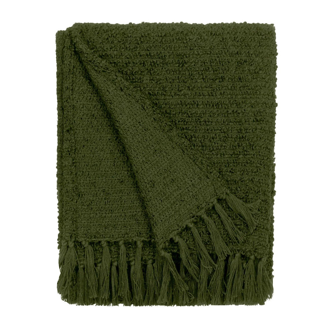 Candar Textured Boucle Throw Green