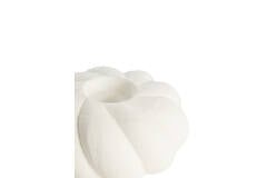 Cavalla Ceramic White Low Candle Holder