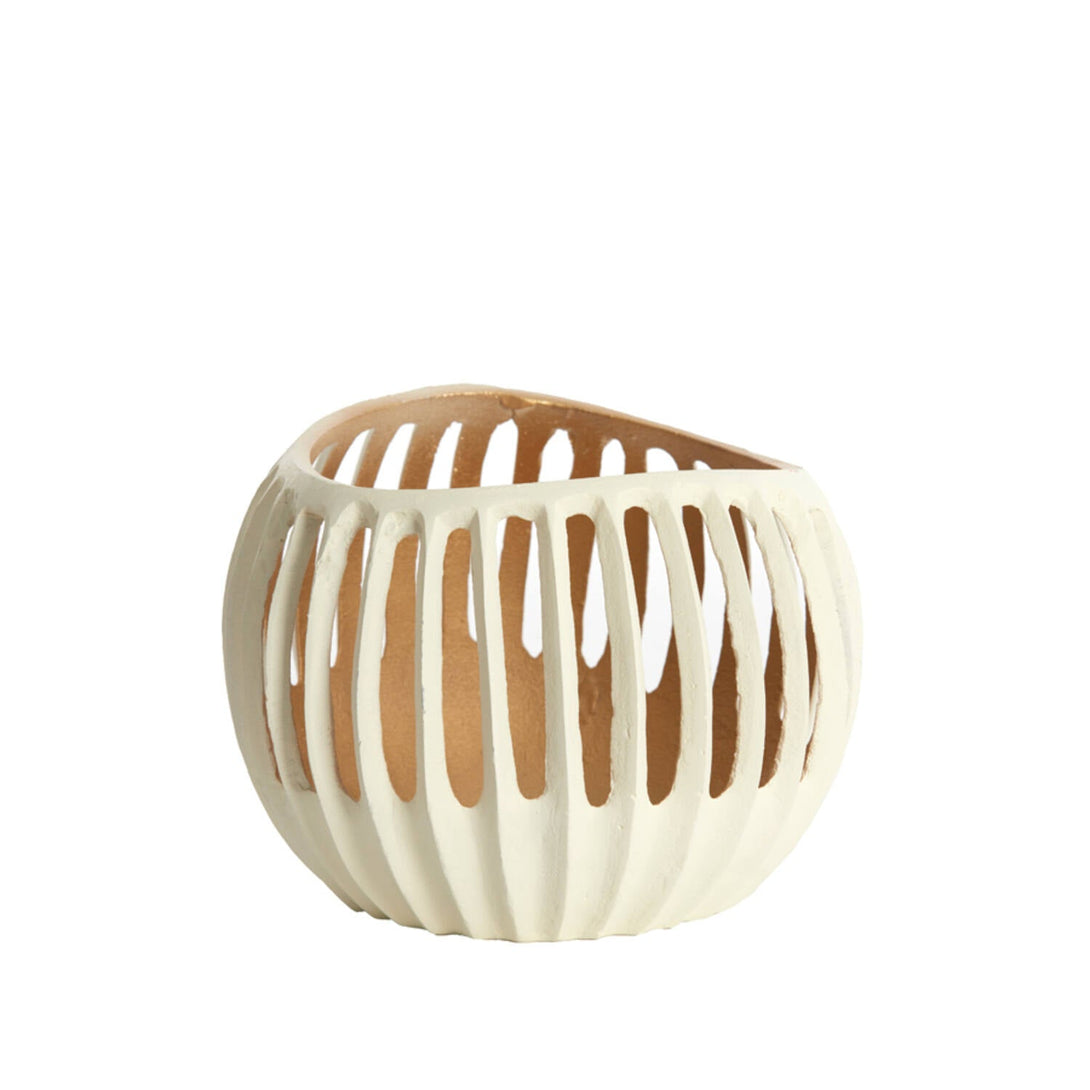 Chalco Large Antique Cream & Gold Tealight