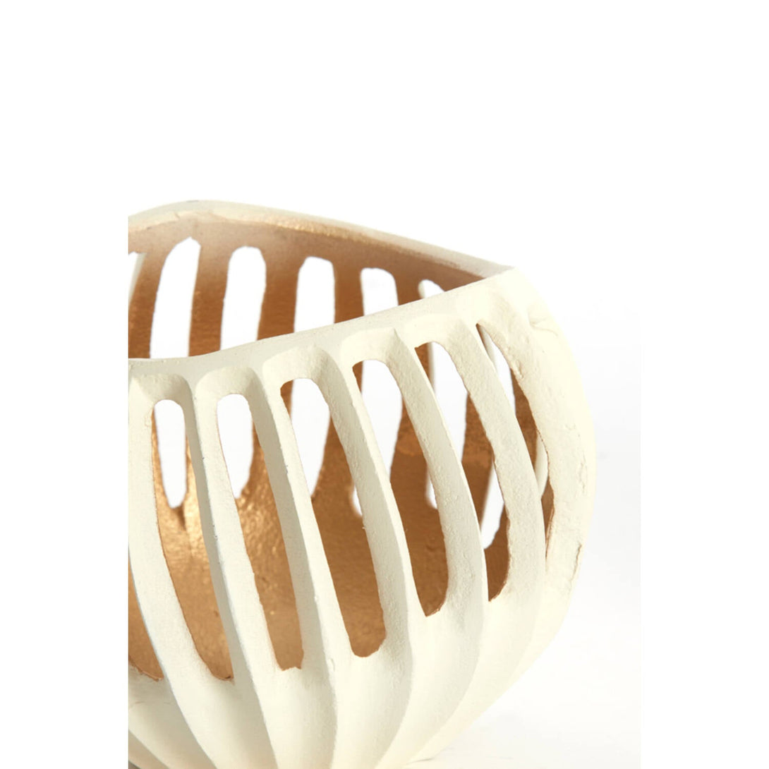 Chalco Medium Antique Cream & Gold Tealight