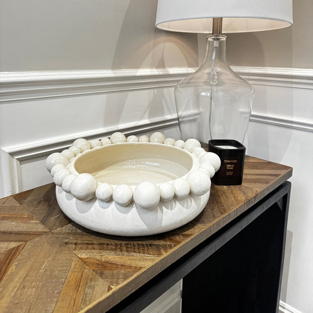 Cream Bobble Edged Bowl