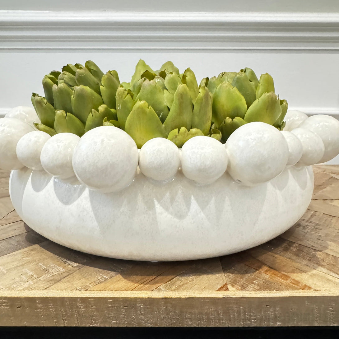 Cream Bobble Edged Bowl