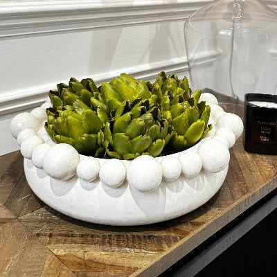 Cream Bobble Edged Bowl