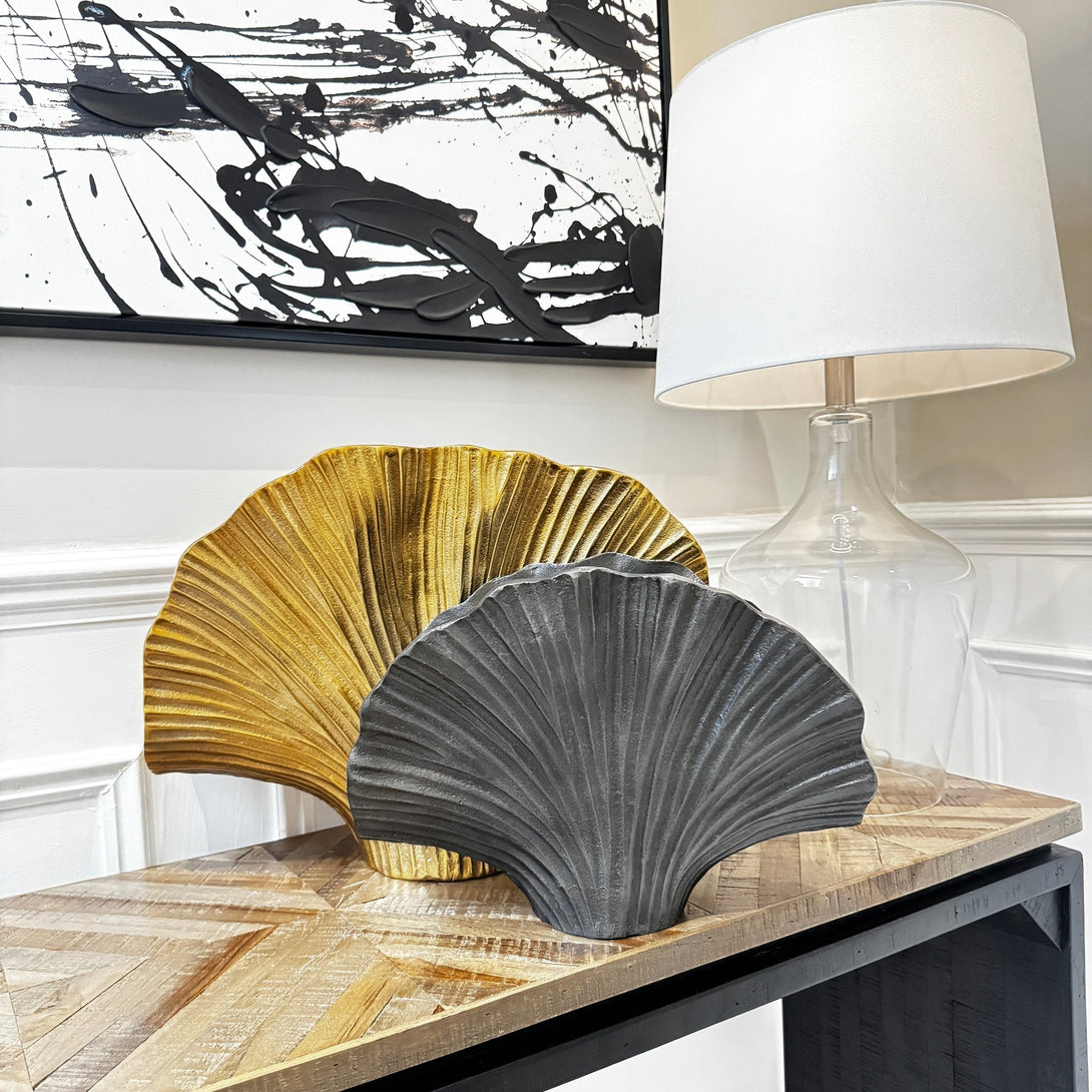 Danna Large Gold Finish Ginko Vase