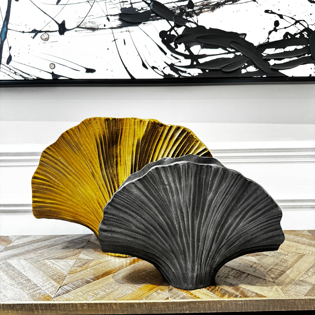 Danna Large Gold Finish Ginko Vase
