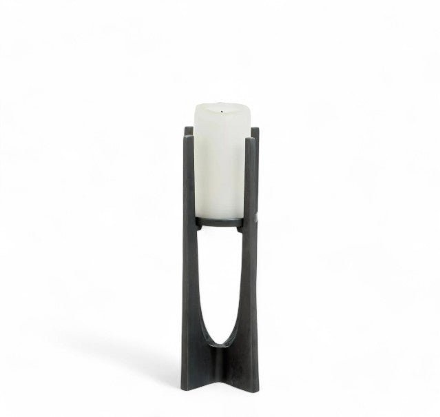 Dante Grey Finish Candle Holder - Small & Large