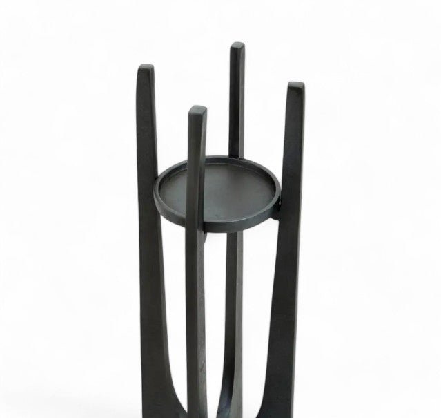 Dante Grey Finish Candle Holder - Small & Large