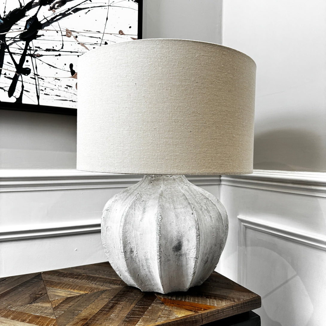 Darcy Antique White Flute Lamp