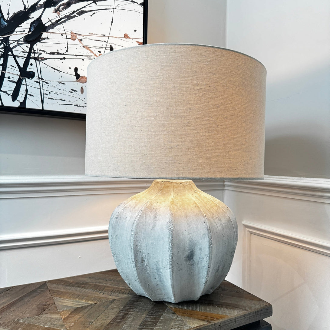 Darcy Antique White Flute Lamp