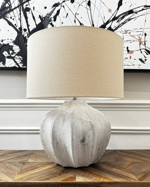 Darcy Antique White Flute Lamp