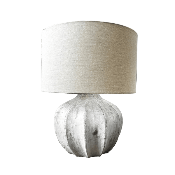 Darcy Antique White Flute Lamp