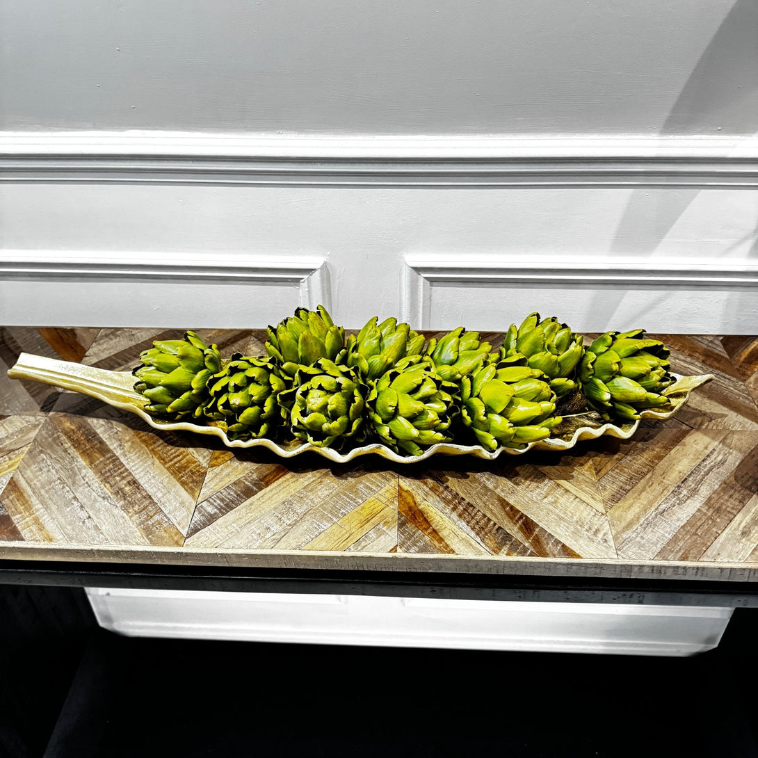 Gold Finish Curved Leaf Dish