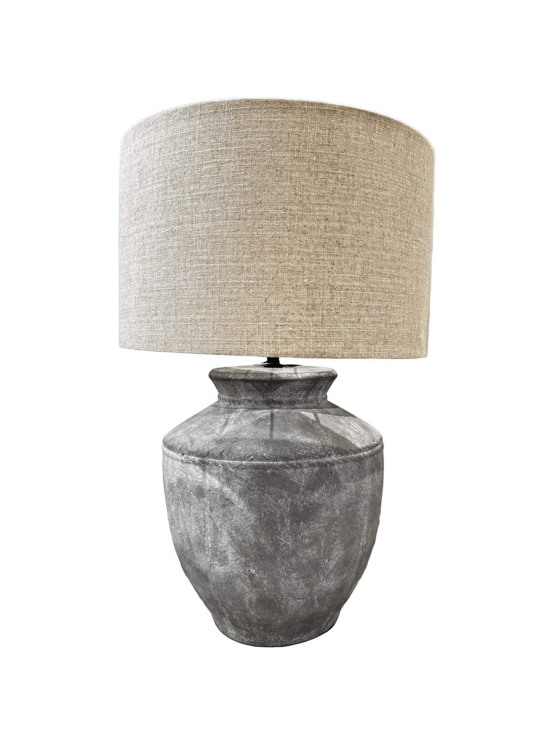 Grey Marble Effect Lamp & Cream Shade