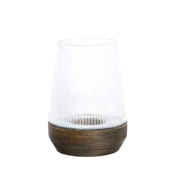 Hurricane Minas Glass Rib Clear+Wood Dark Brown Medium