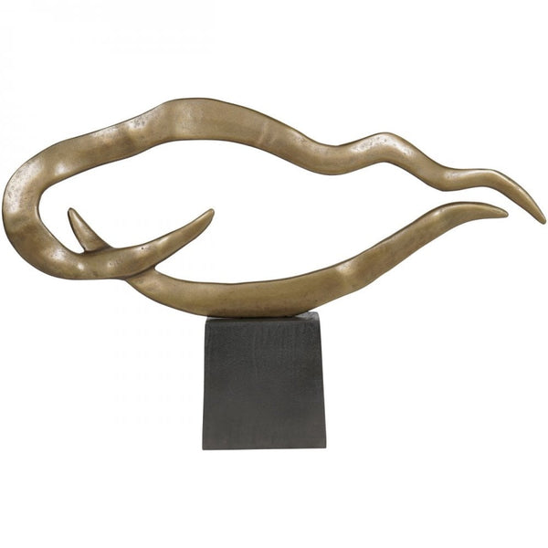 Isla Textured Brass Aluminium Abstract Sculpture
