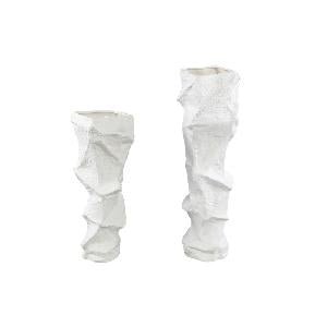 Kellie White Ceramic Organic Shaped Vase Short