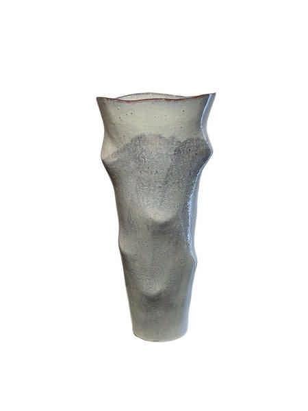 Large Aged White Sculptured Vase
