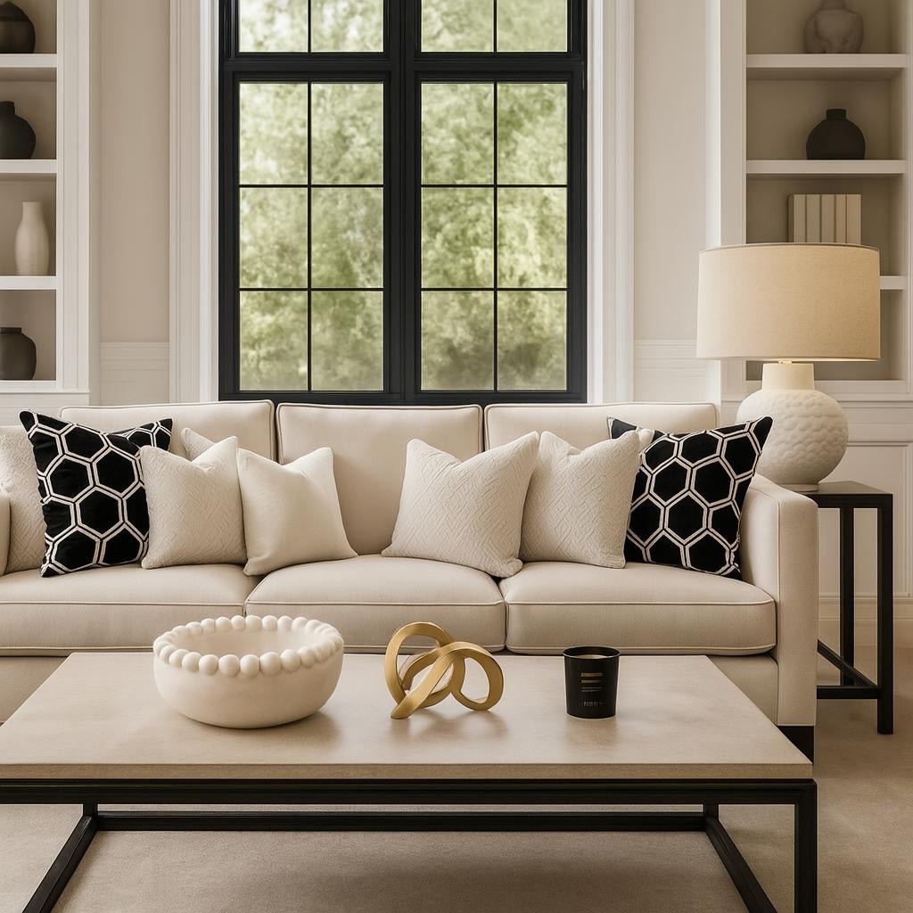 Malini Black Ivor Cushion