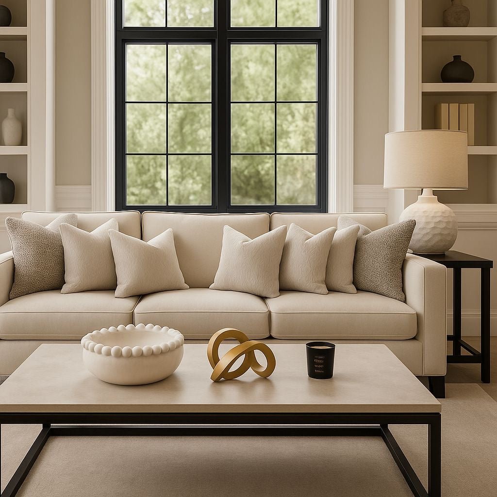 Malini Cream Bingham Velvet Cushion