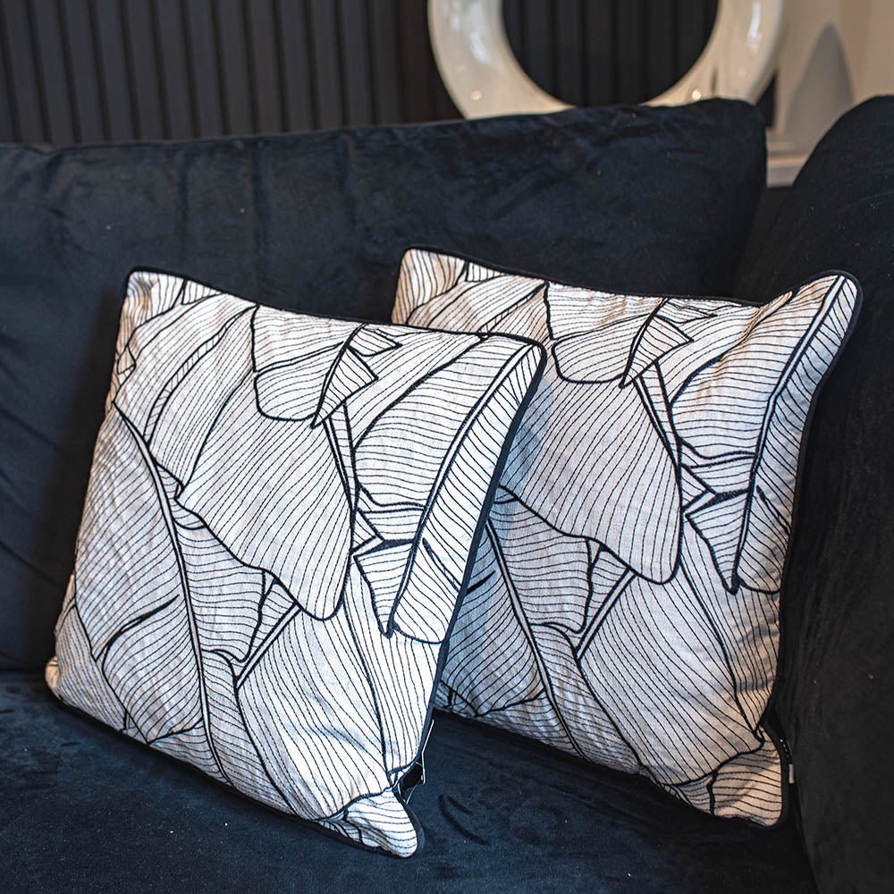 Malini Islington Cushion in Cream & Black