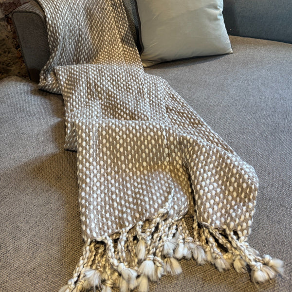 Malini Raindrops Taupe Throw