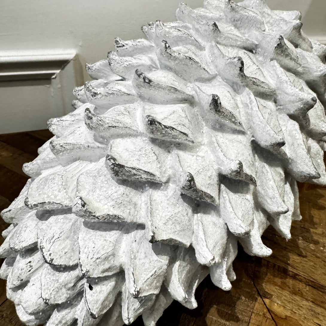 Medium white Resin Pine Cone