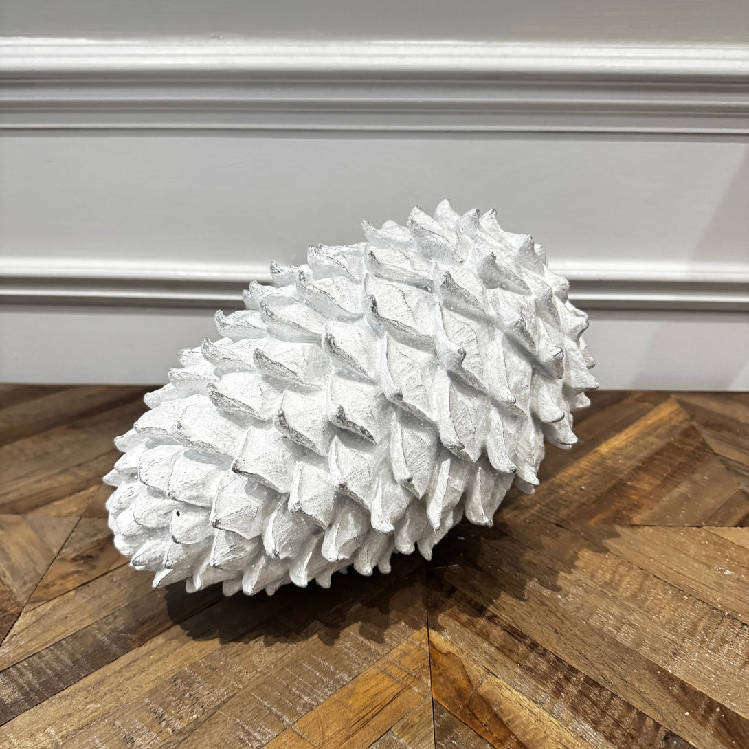 Medium white Resin Pine Cone