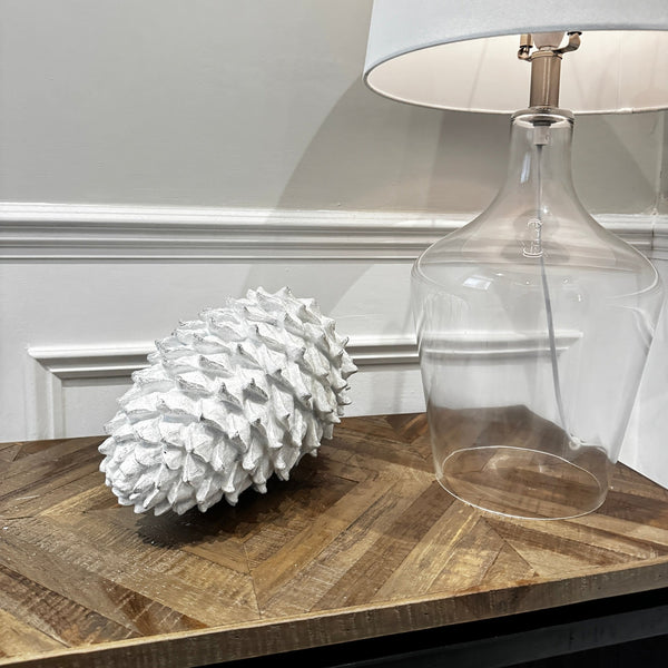 Medium white Resin Pine Cone