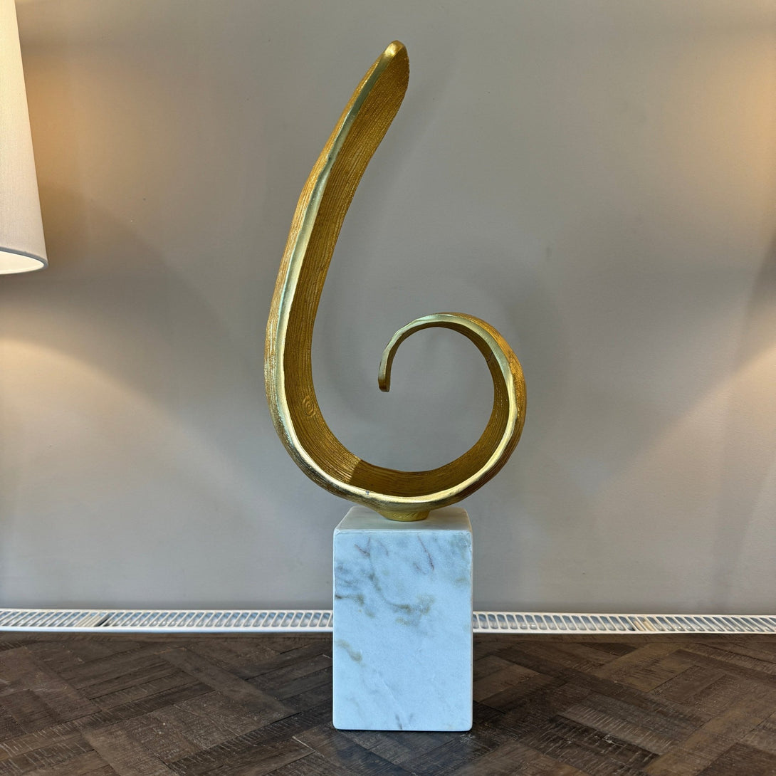 Mirano Gold Finish Curl Sculpture