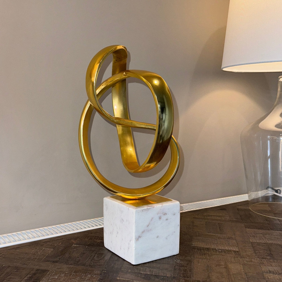 Mirano Gold Finish Knot Sculpture