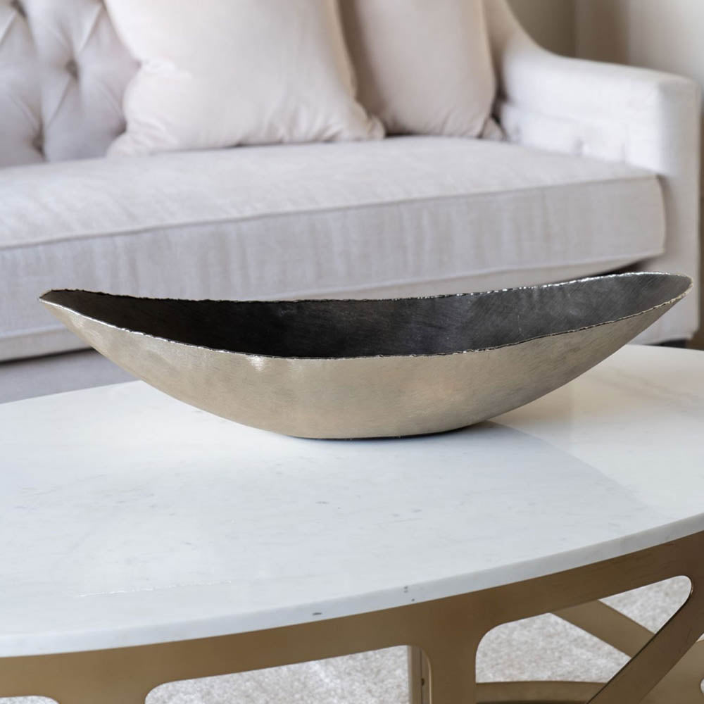 Molten Brushed Gold Metal Ellipse Bowl