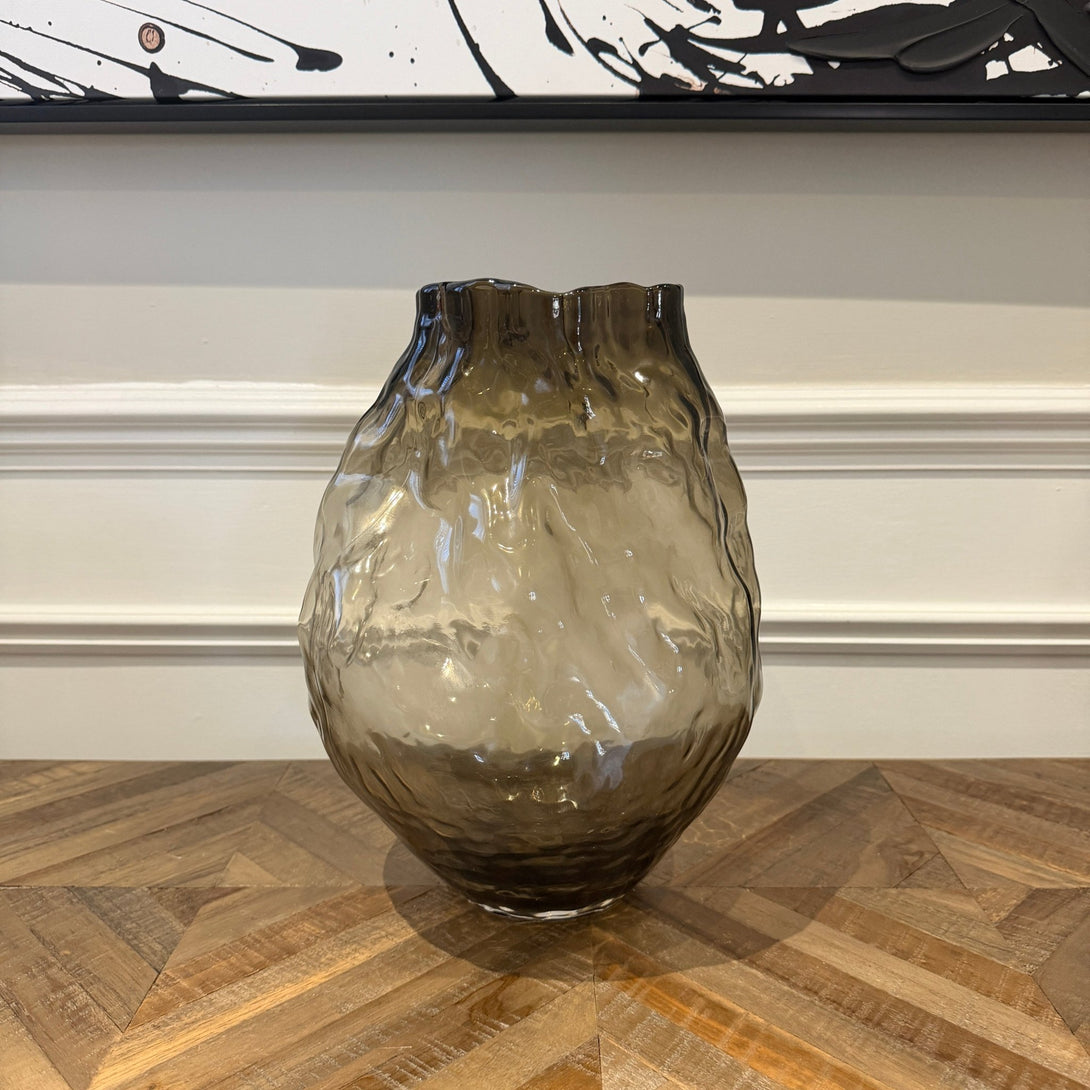 Narin Brown Irregular Shaped Glass Large