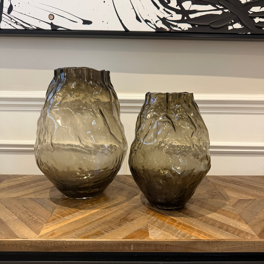 Narin Brown Irregular Shaped Glass Large