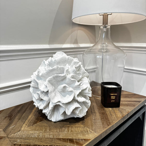 Off White Round Coral Ornament