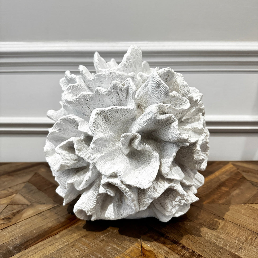 Off White Round Coral Ornament
