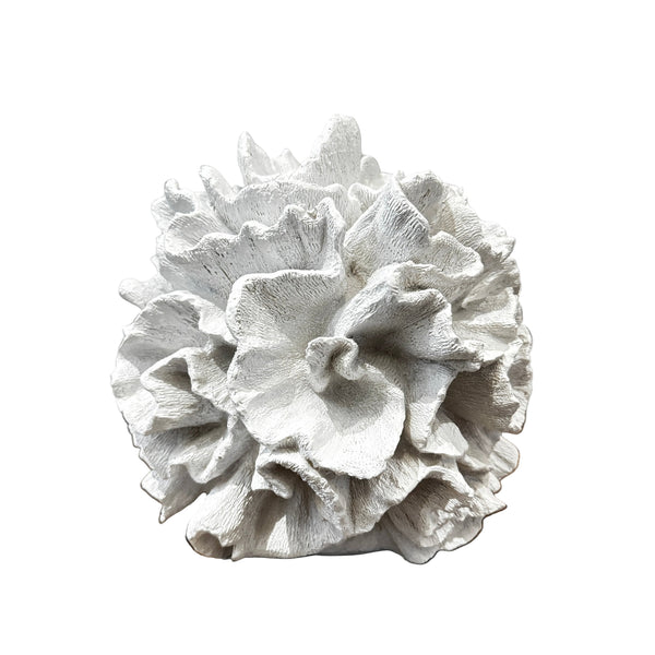 Off White Round Coral Ornament