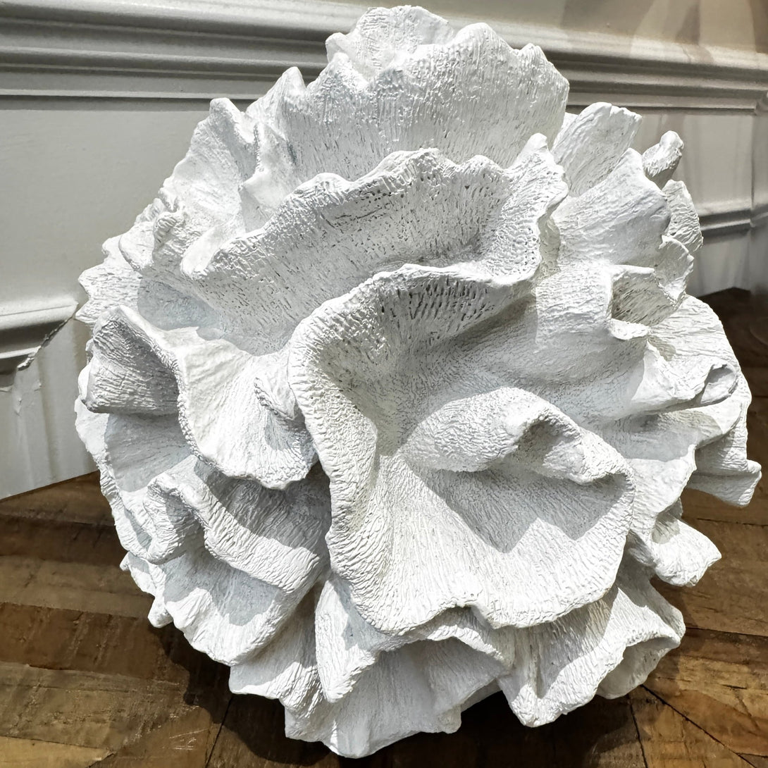 Off White Round Coral Ornament