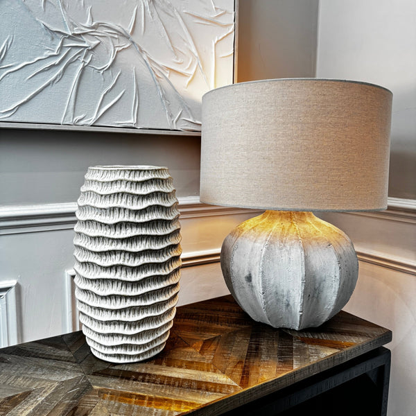 Pallida Tall Ridged Vase