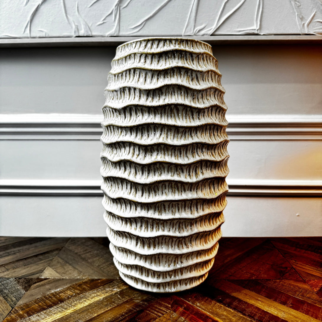 Pallida Tall Ridged Vase